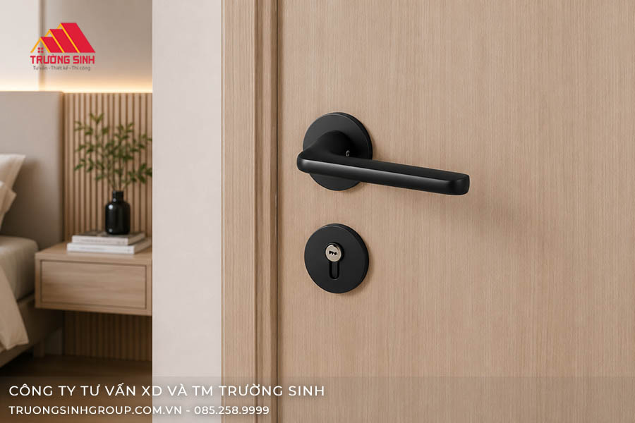Khóa cửa nhựa Composite phân thể màu đen